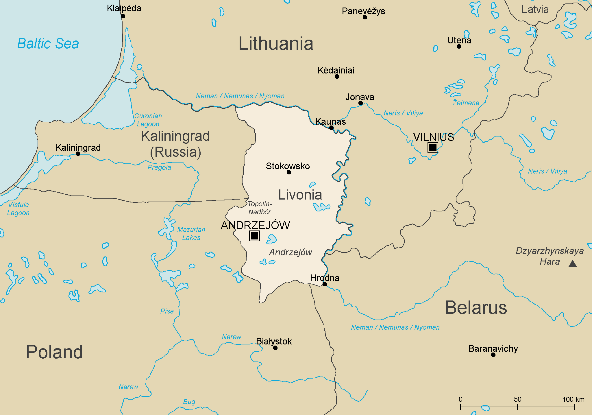 Satelitní snímek Livonia #1